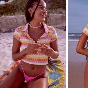 Free People Cropped Polo XS